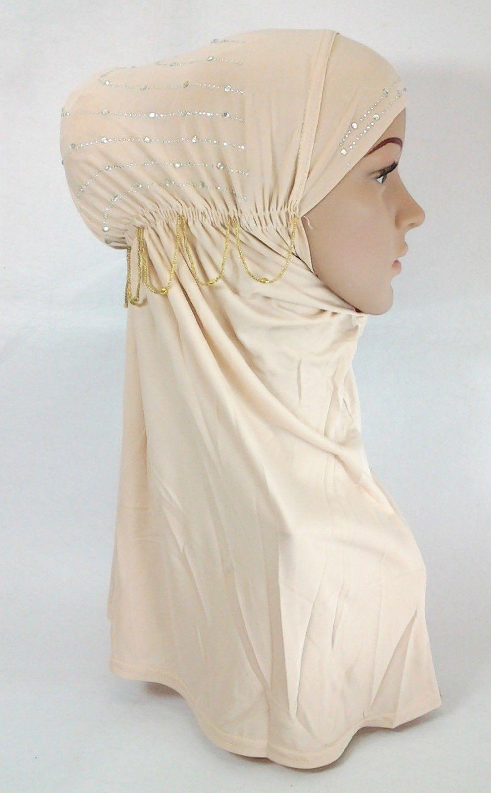 Polyester Ice Silk RhineStone Hijab Muslim Scraf Islamic Amira ASZ089A