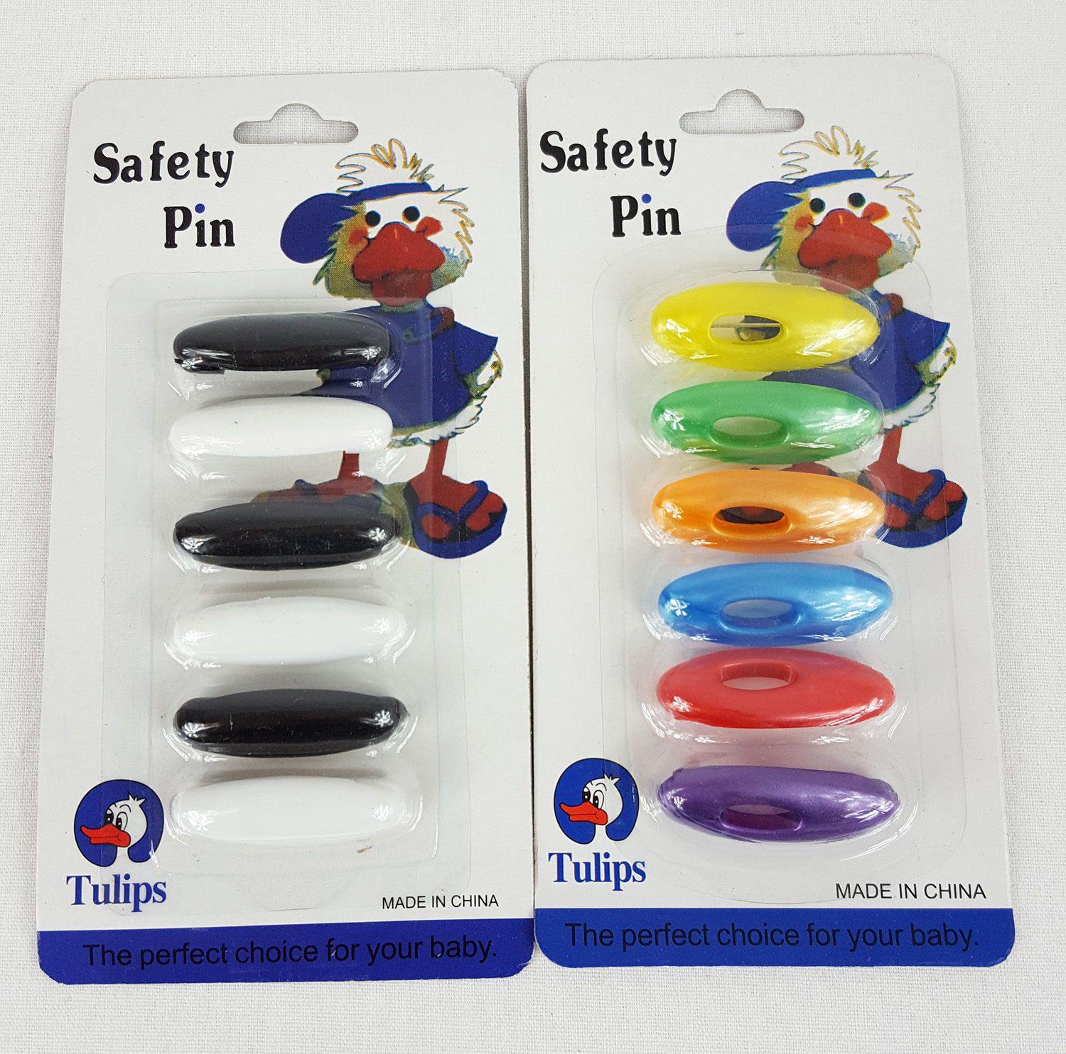 6 pcs Plastic Hijab Muslim Islamic Scarf Pin Safety Pin Set Multicolor Black