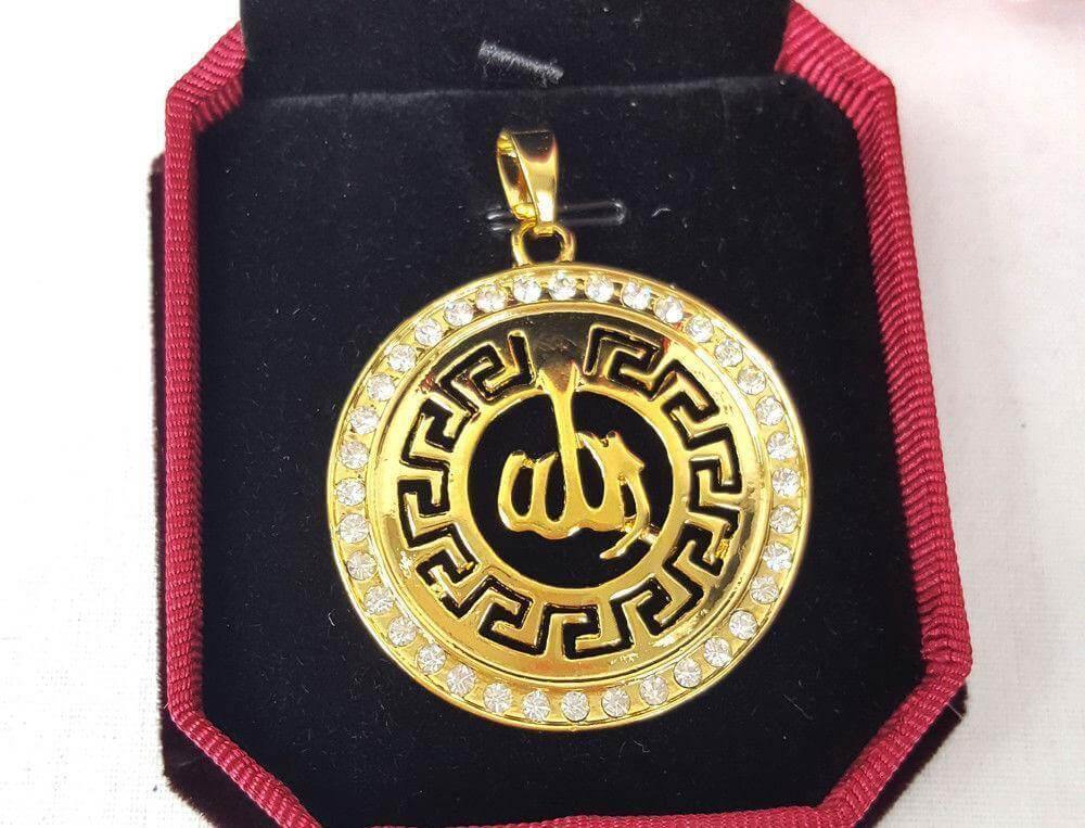 24k Gold Plated Muslim Pendant Copper Necklace