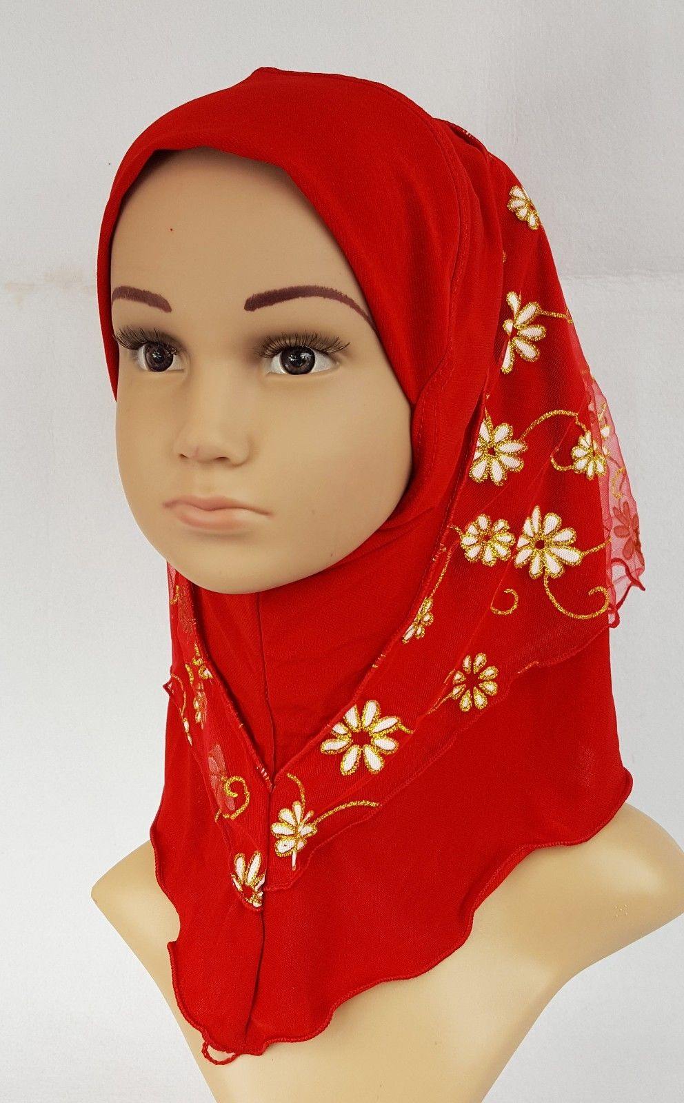 Crystal Hemp Toddler Children Kids Hijab Islamic Scarf Shawls -7270