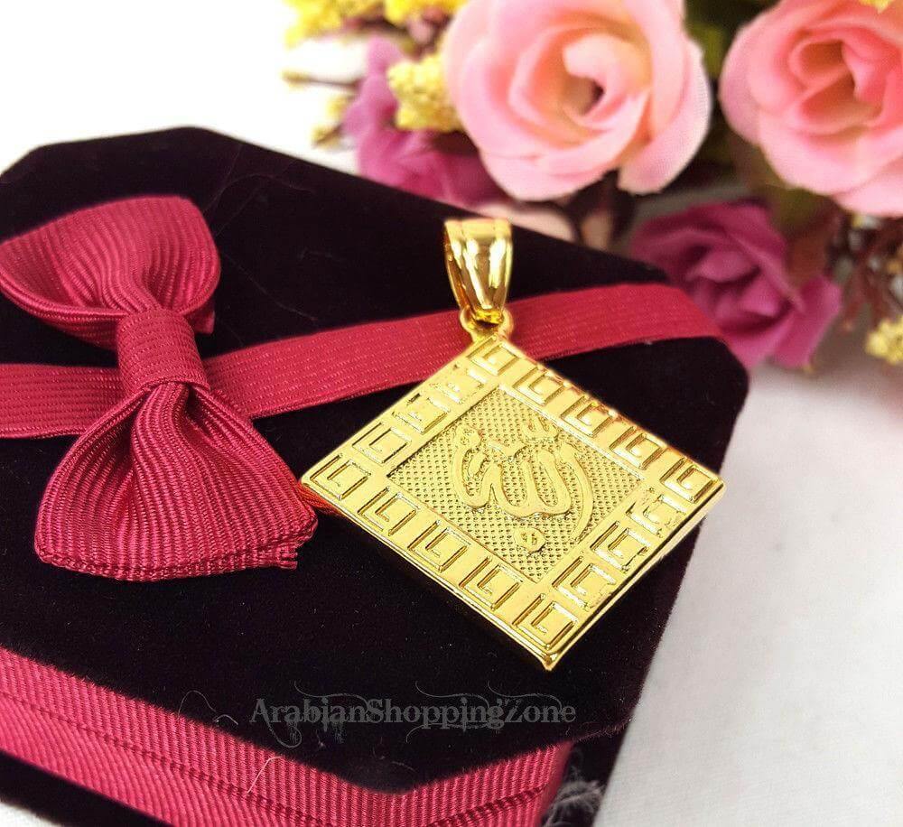 24k Gold Plated Muslim Pendant Copper Necklace