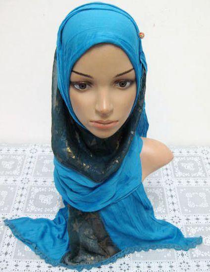 Wavy Women's Muslim Scarves Shawl Wrap Hijab