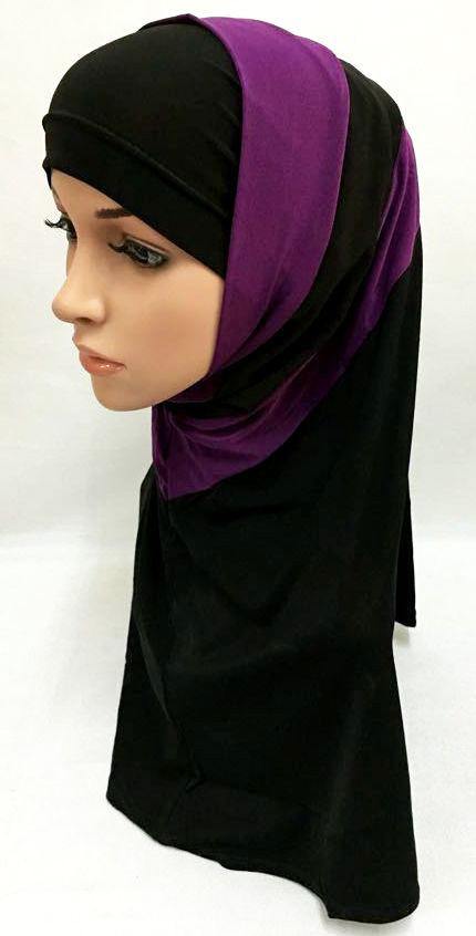 Crystal Linen Amira Muslim Hijab 2-color-Pattern Scarf