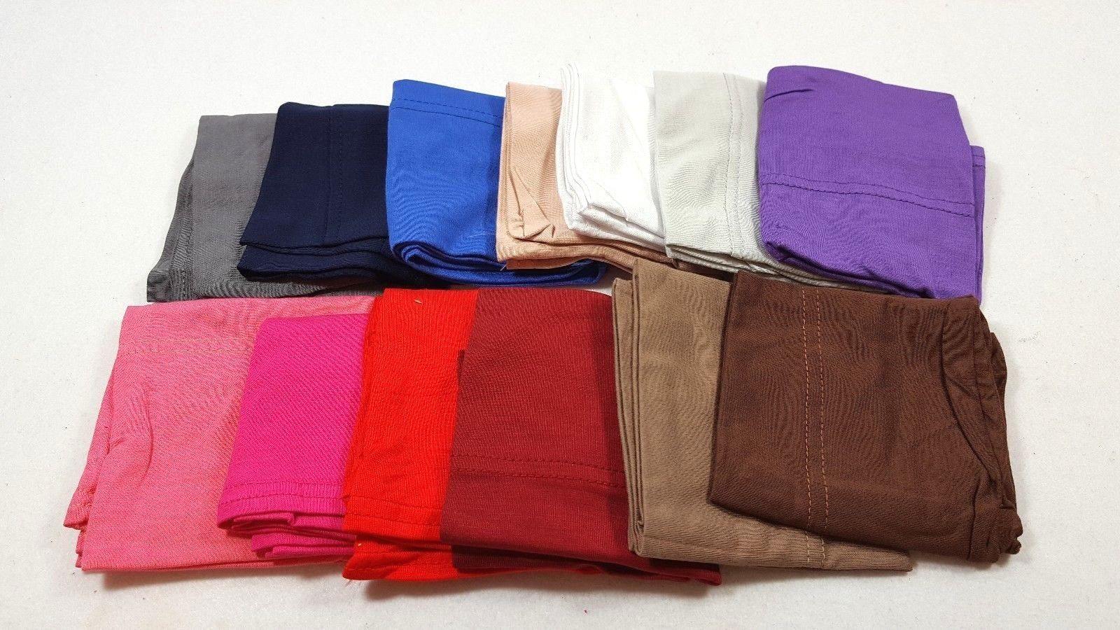 Cotton UnderHijab Scarf Shawl Slip on Bonnet Hijab Tube Hair Loss (12 colors)