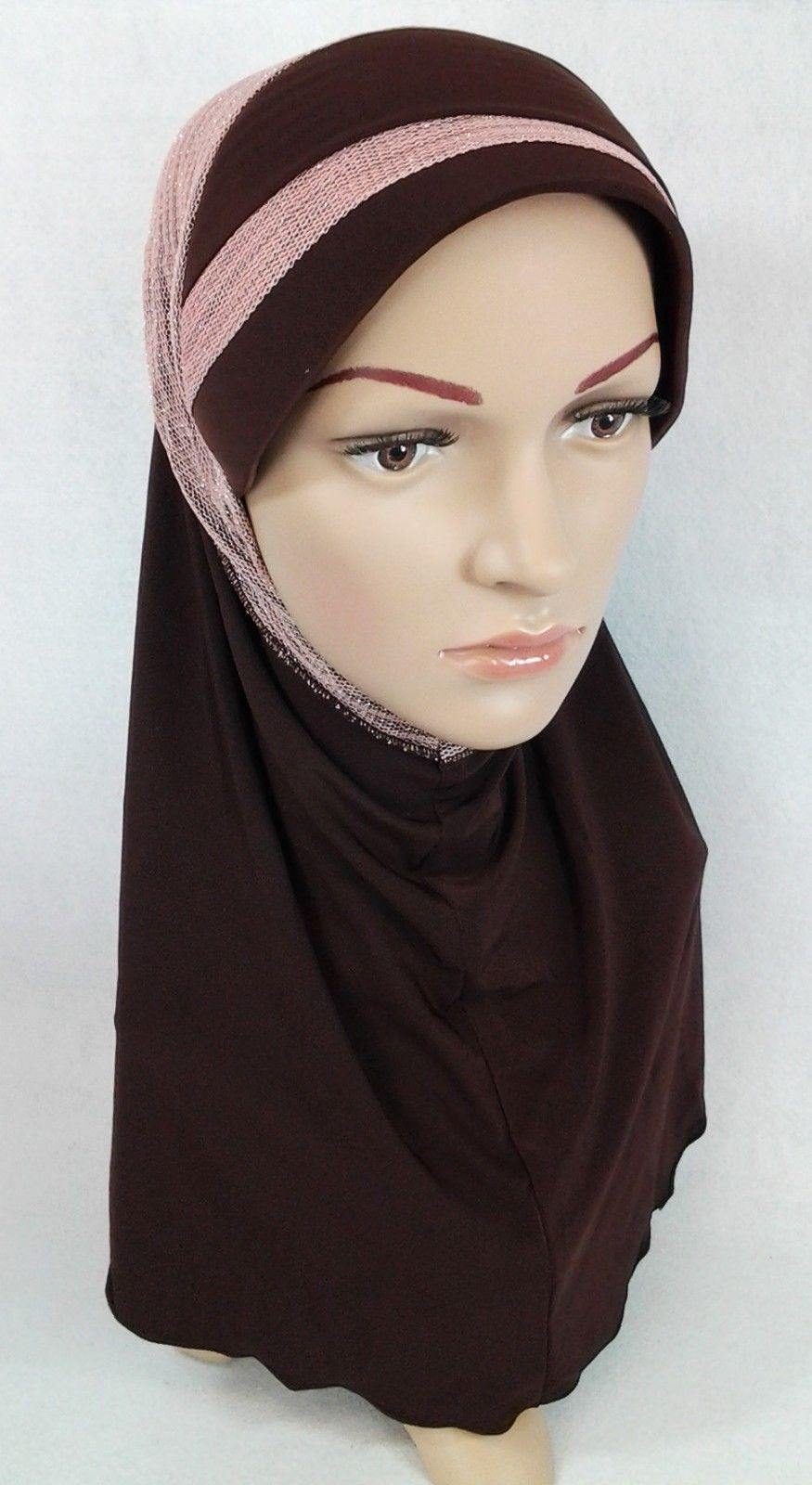 High Quality Viscose Lycra Lace Muslim Hijab Islamic Scarf Shawls Slip-on