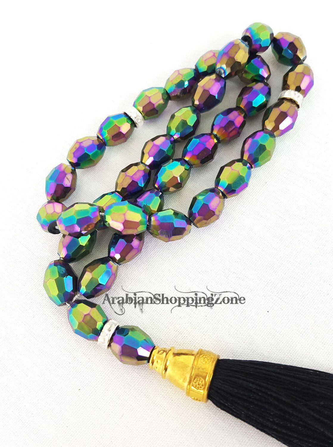 Islamic Salah 12mm Colorful Crystal Prayer Beads 33