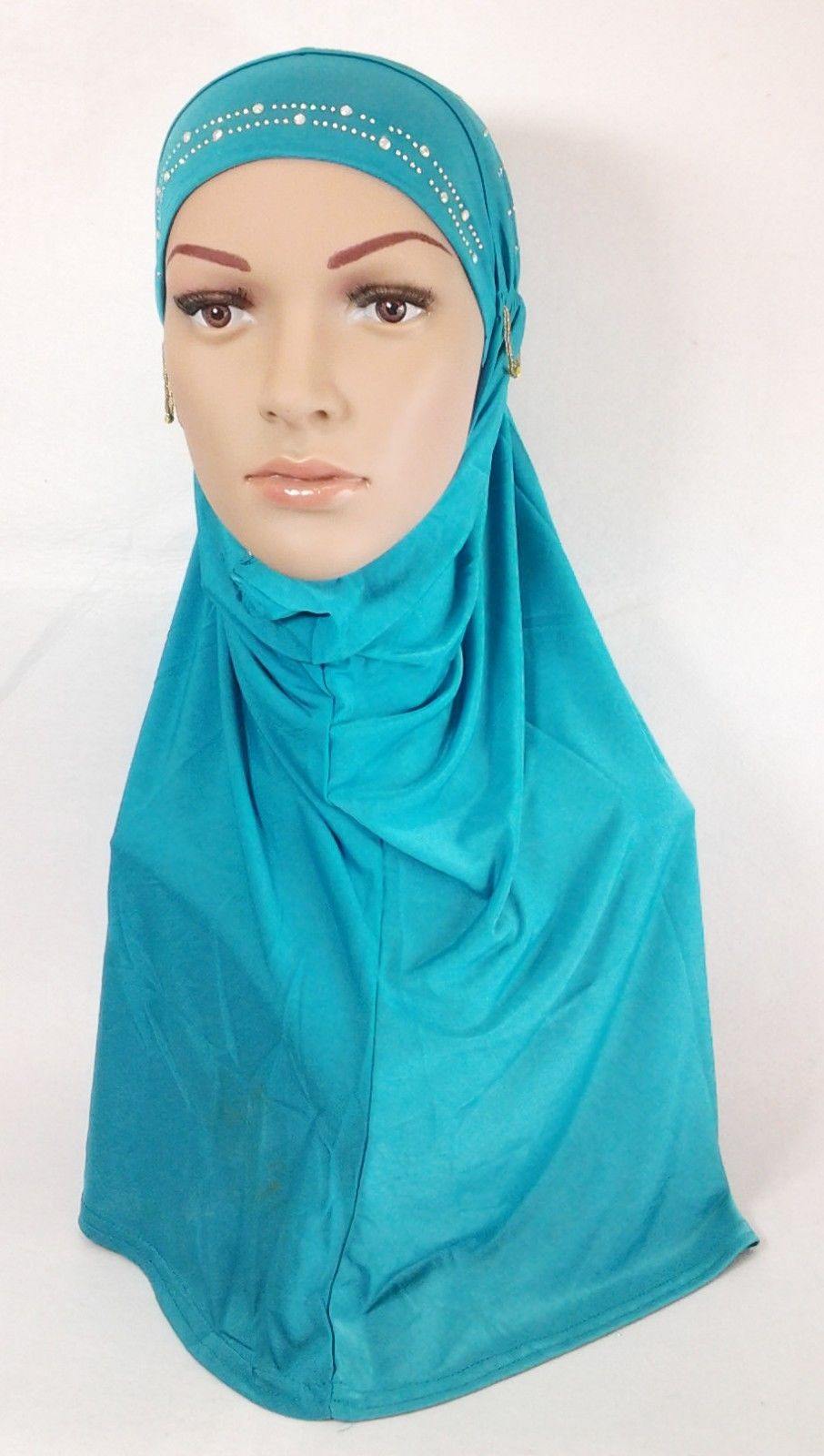 Polyester Ice Silk RhineStone Hijab Muslim Scraf Islamic Amira ASZ089A