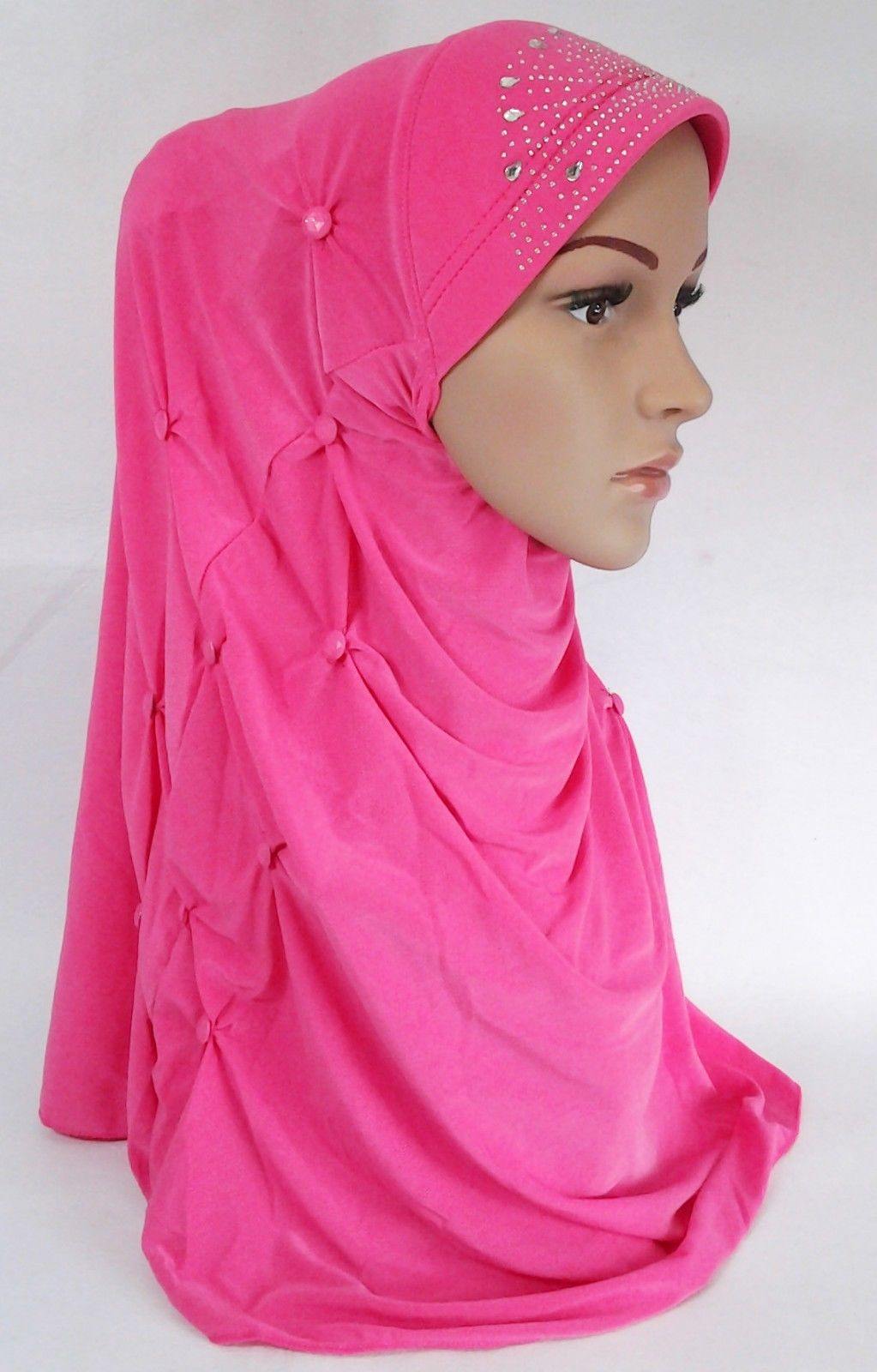 Crystal Hemp Over Chest Hijab Muslim Scarf Islamic Amira Hijab