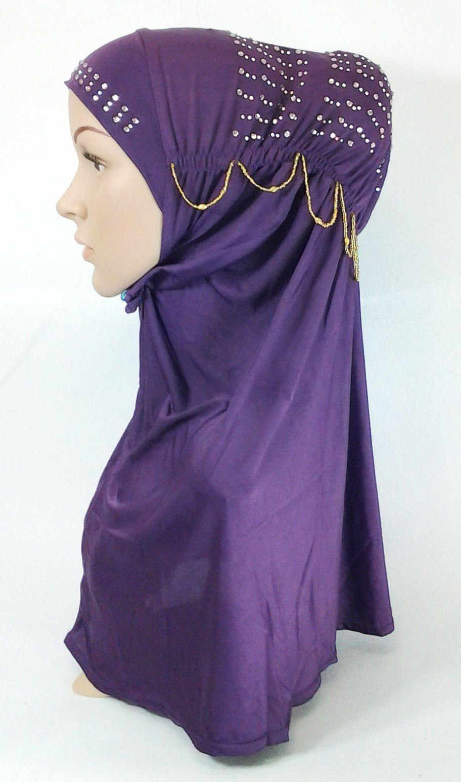 Viscose Ice Silk RhineStone Hijab Muslim Scraf Islamic Amira ASZ089B