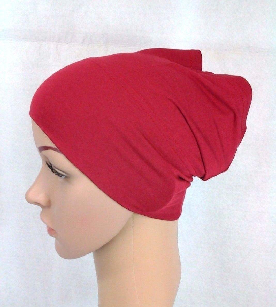 Cotton UnderHijab Scarf Shawl Slip on Bonnet Hijab Tube Hair Loss (12 colors)