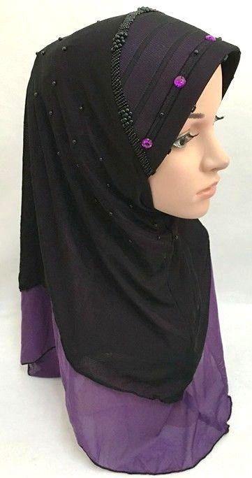 Slip-on LightWeight Double-Mesh-layered Muslim Hijab Islamic Scarf Shawls