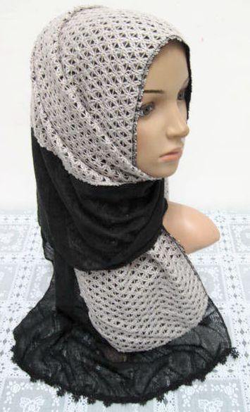 Women's Muslim Autumn Scarves Shawl Wrap Hijab knitting padded