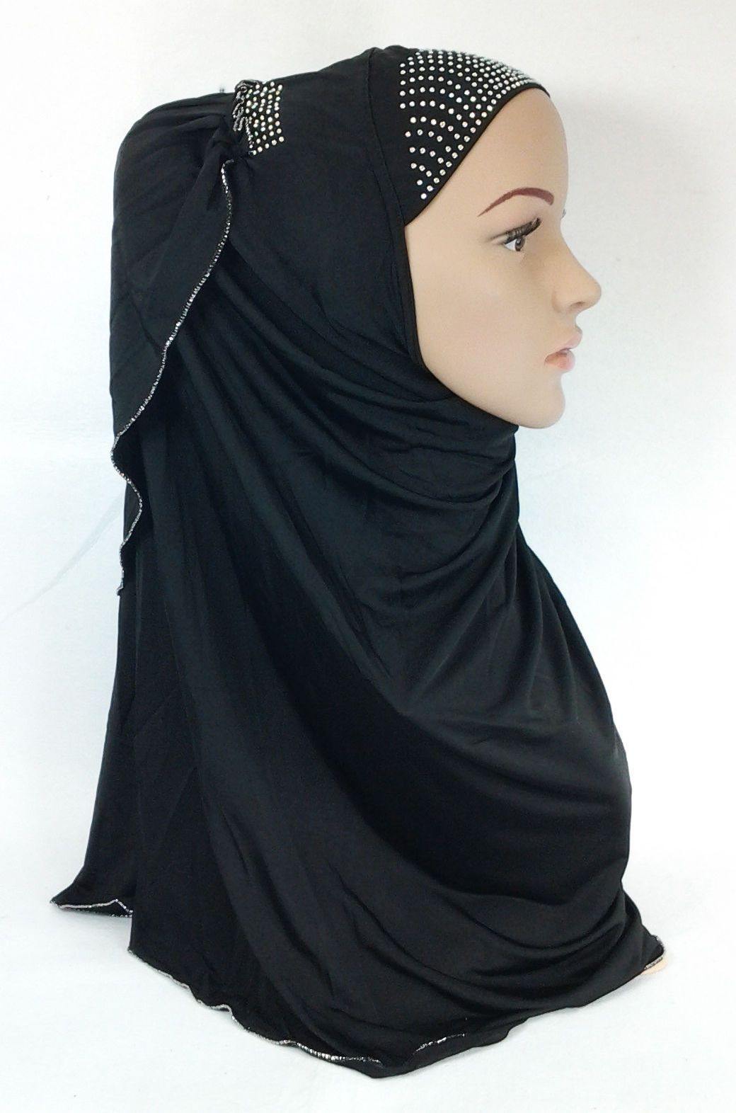 Pull-on Easy Muslim Hijab Fashion Islamic Scarf Viscose Ice Silk MLl061