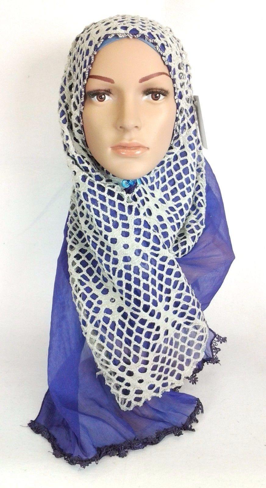 Women's Muslim Autumn Scarves Shawl Wrap Hijab knitting padded