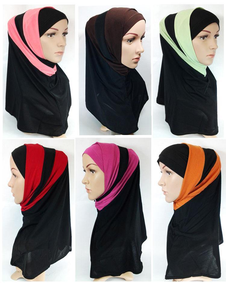 Crystal Linen Amira Muslim Hijab 2-color-Pattern Scarf