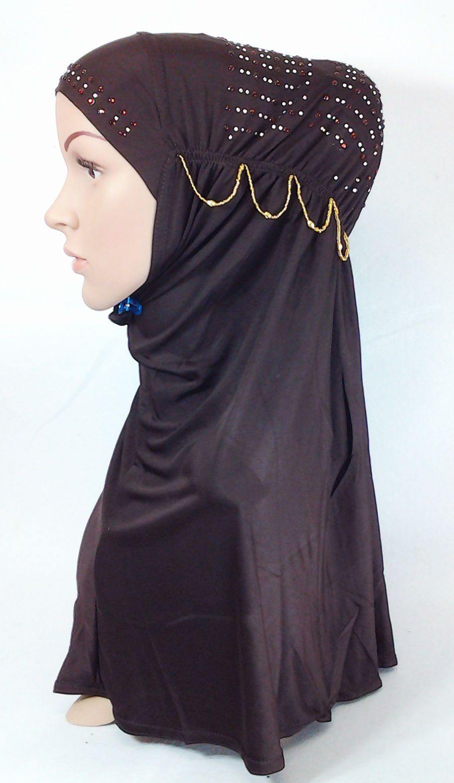 Viscose Ice Silk RhineStone Hijab Muslim Scraf Islamic Amira ASZ089B