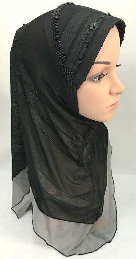 Slip-on LightWeight Double-Mesh-layered Muslim Hijab Islamic Scarf Shawls