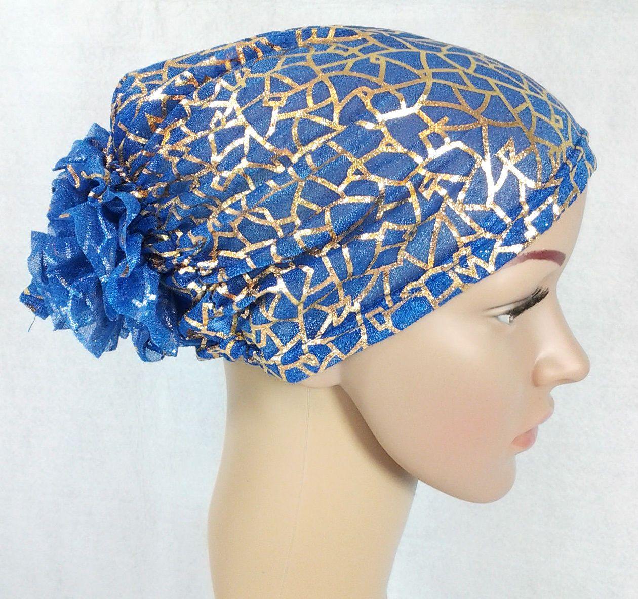 Gauze Gilt-Print UnderHijab Muslim Inner Hijab Caps Hair loss Underscarf