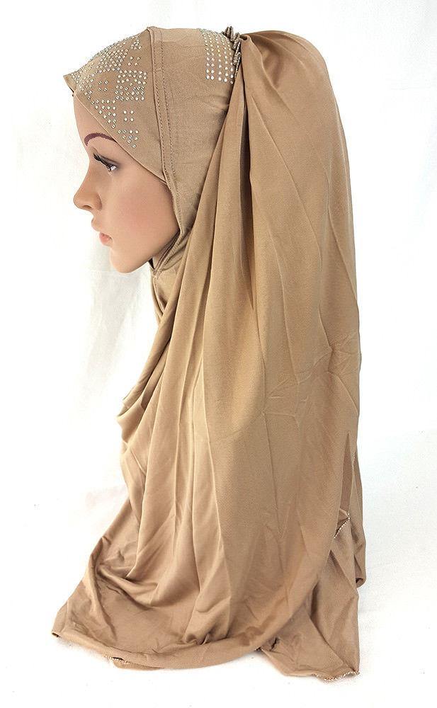 Pull-on Easy Muslim Hijab Fashion Islamic Scarf Viscose Ice Silk MLl061