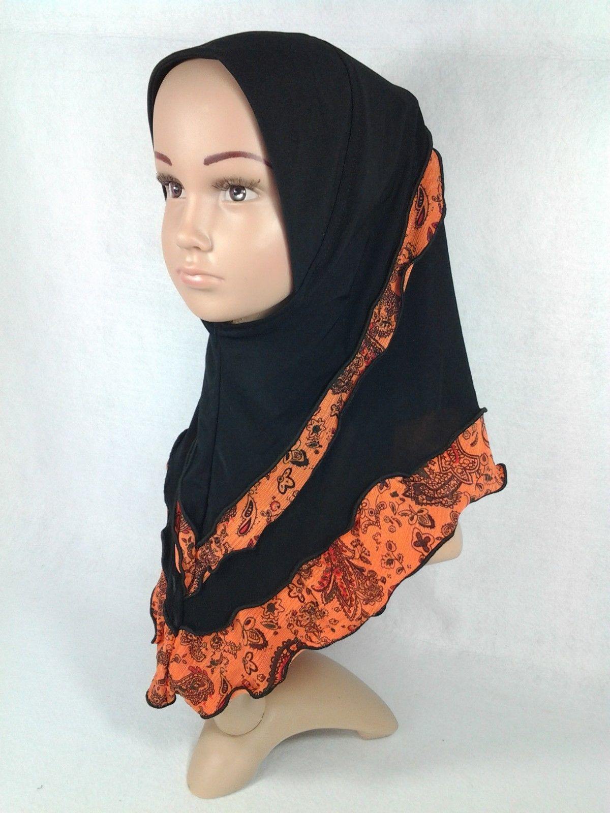 Crystal Hemp Kids Toddler Children Islamic Hijab Islamic Scarf Shawls -0102