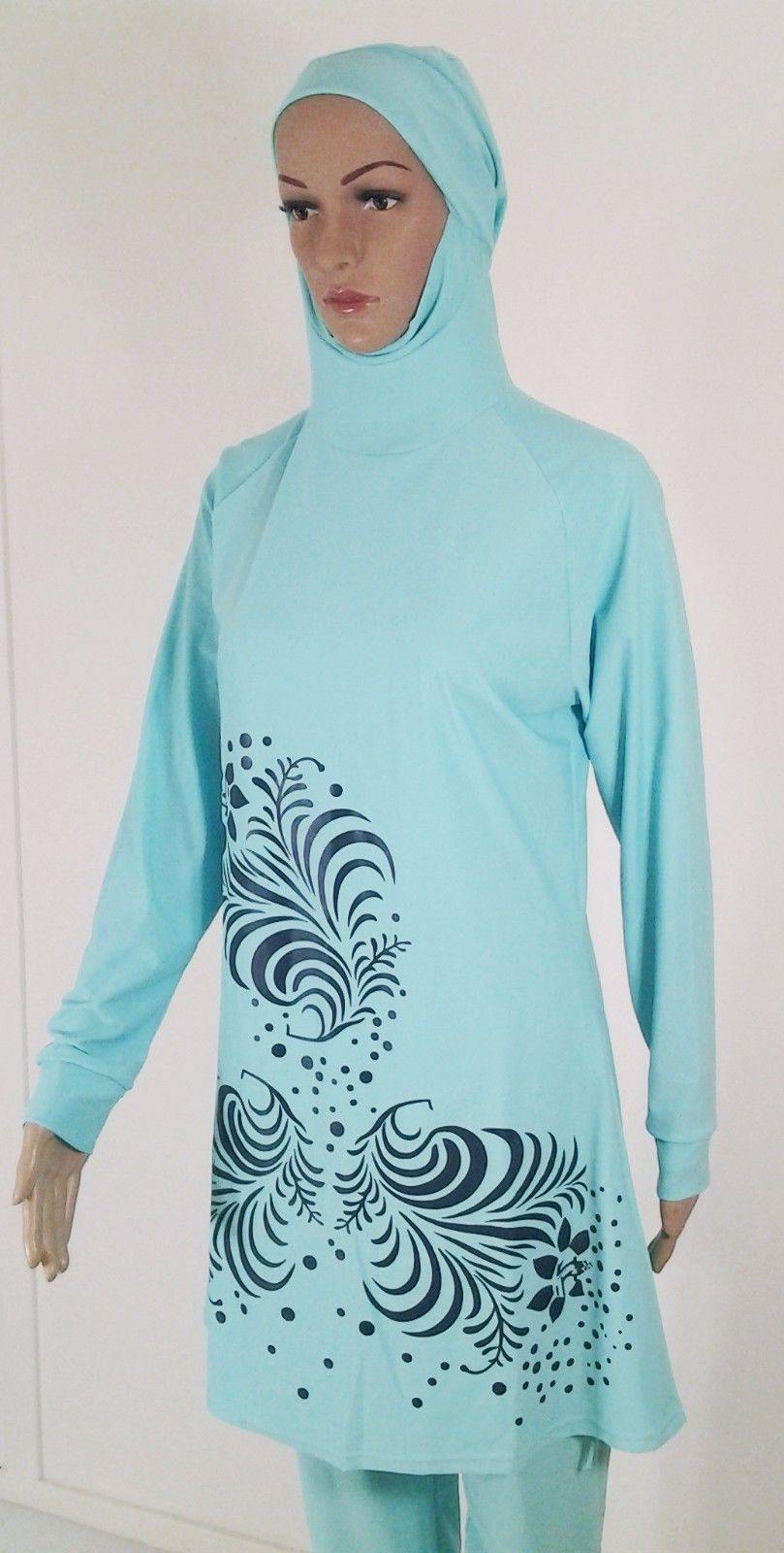 Muslim Islamic Full Cover Swimwear Beach Wear Costumes S-3XL