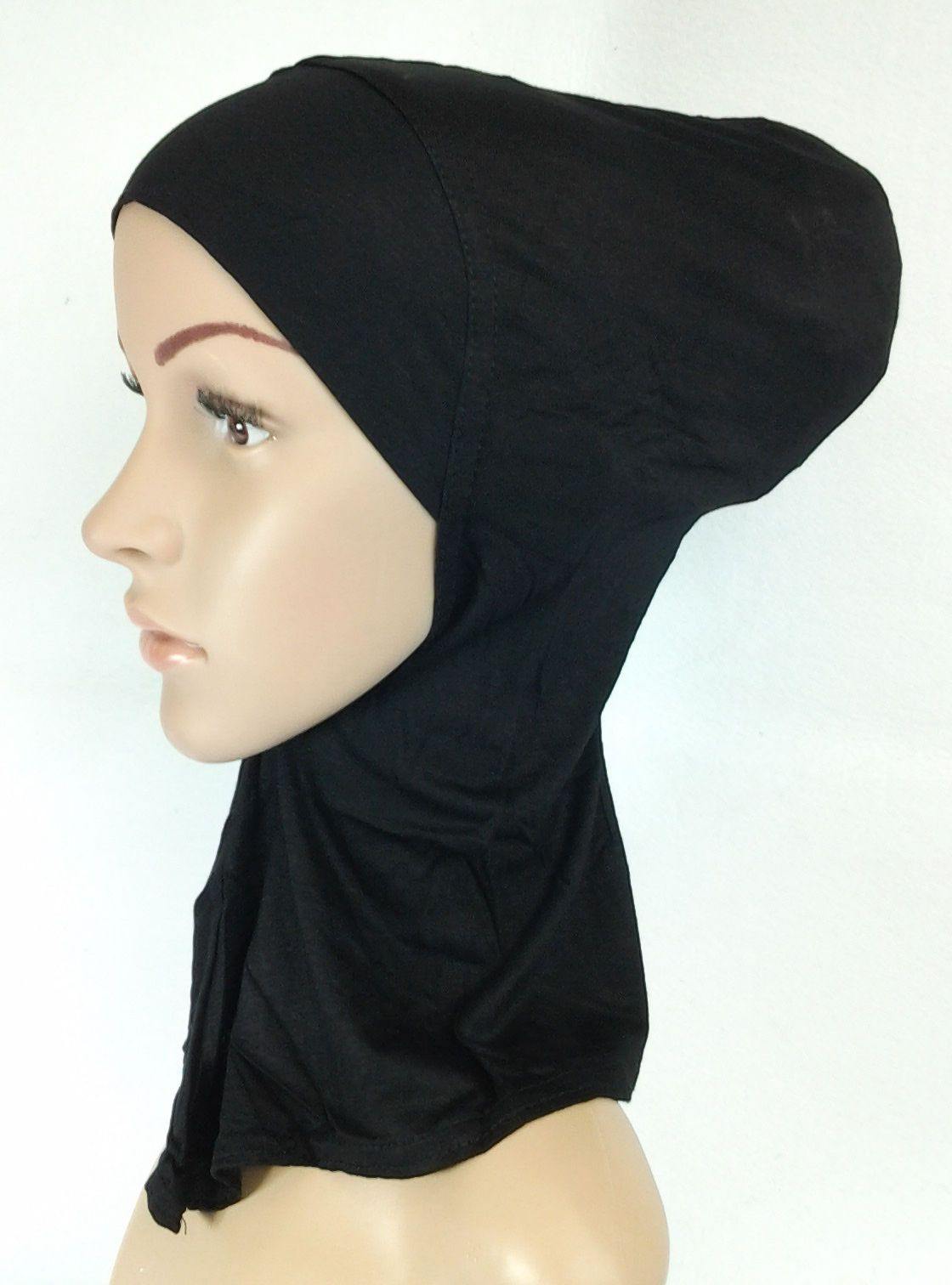 Women's Under Scarf Hat Cap Bone Bonnet Hijab Islamic Neck Cover Muslim