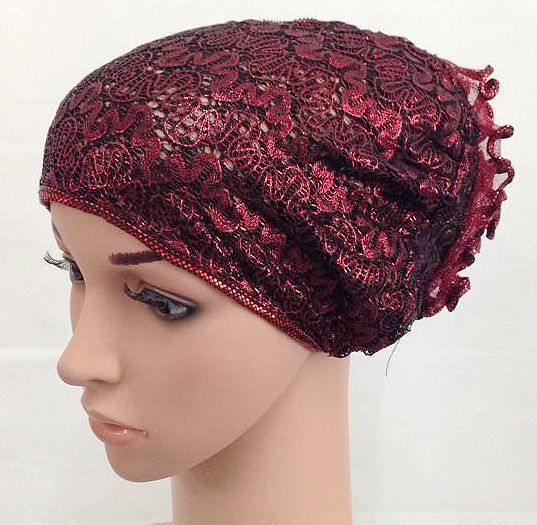 High Quality Double-Lace Flower UnderHijab Muslim Hijab Caps Islamic Underscarf