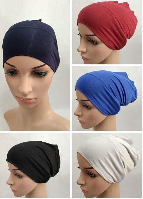 Cotton UnderHijab Scarf Shawl Slip on Bonnet Hijab Tube Hair Loss (12 colors)