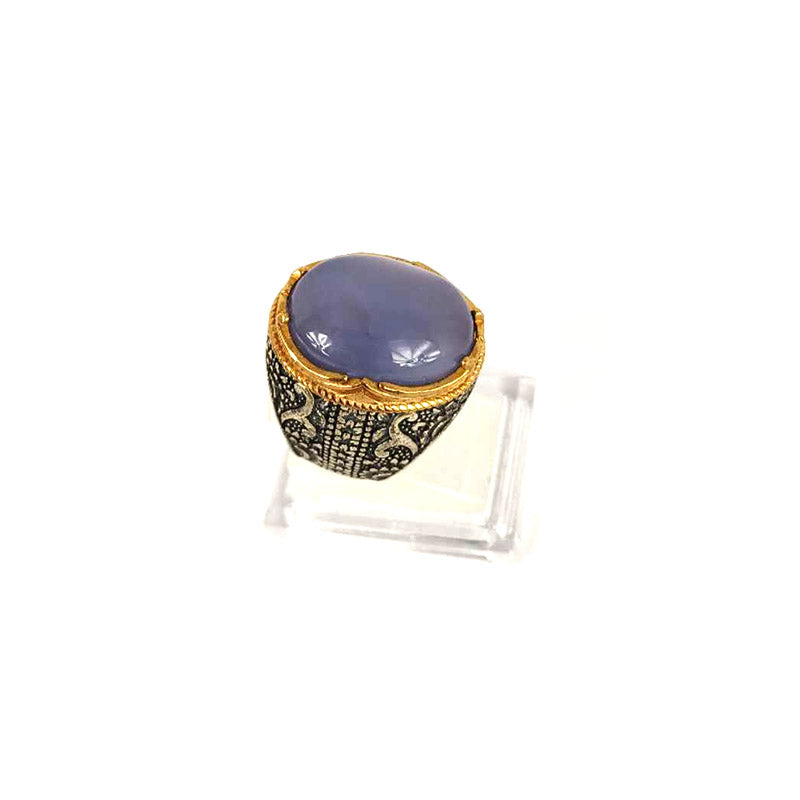 Yemeni Rare Genuine Agate 925 Silver Men's Ring KHH23009