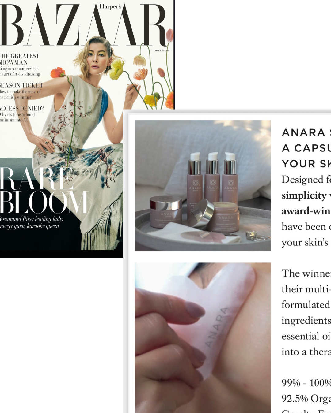 Harper's Bazaar June 2025 from cover and Anara feature