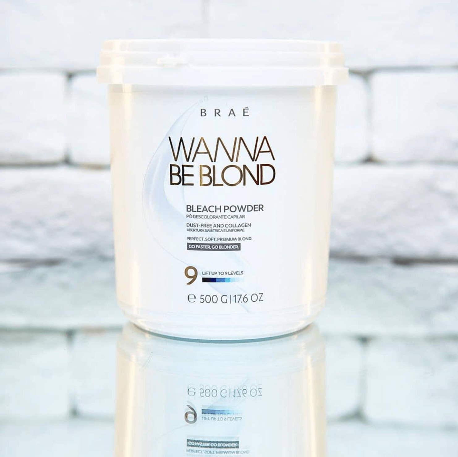 BRAÉ Bleach Poweder 17.6 Oz Wanna Be Blond, Lift Up to 9 Levels, Collagen-Rich Formula & 10 Oils Mix, Conditioning Effect, Dust-Free, Easy  to Apply