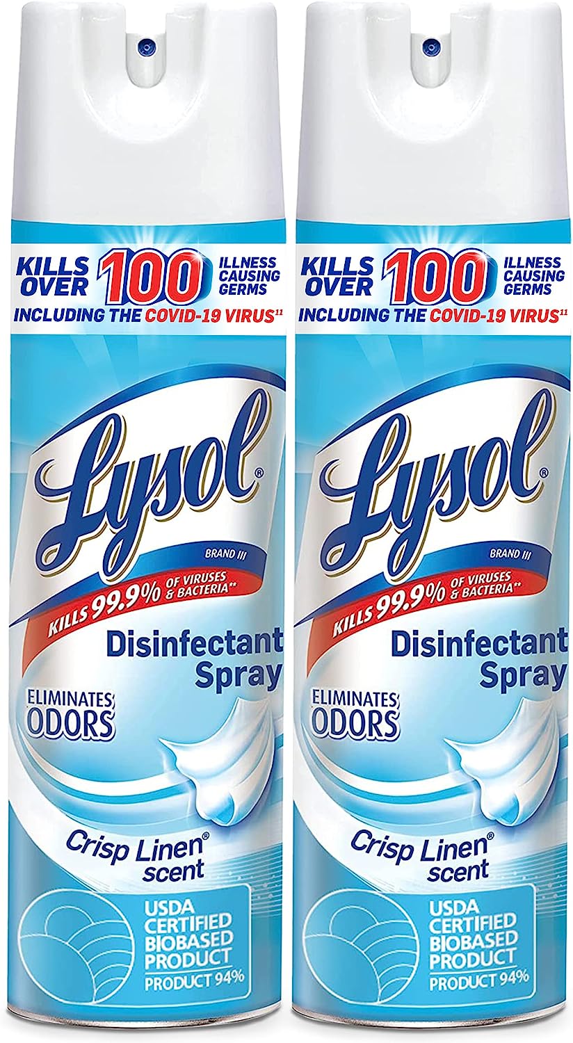 Lysol Disinfectant Spray, Sanitizing and Antibacterial Spray, For Disinfecting and Deodorizing,19 Fl. Oz (Pack of 2)