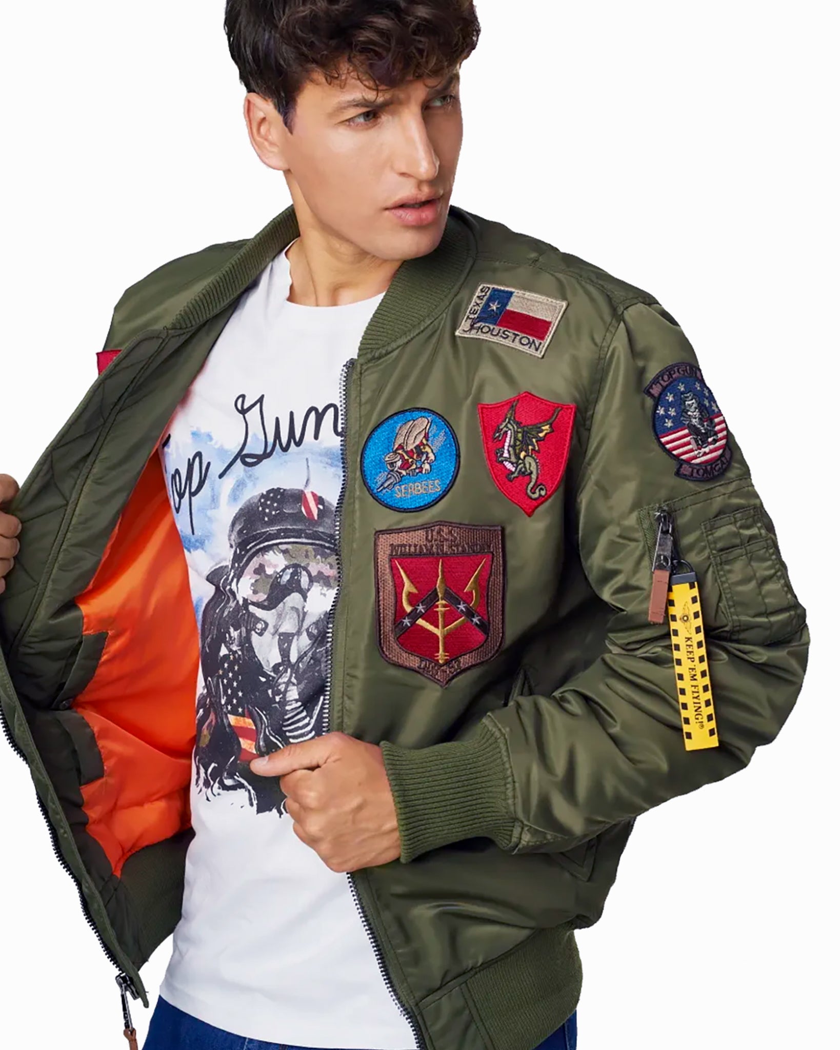 TOP GUN® MA-1 NYLON BOMBER JACKET WITH REMOVABLE HOODIE (LIMITED