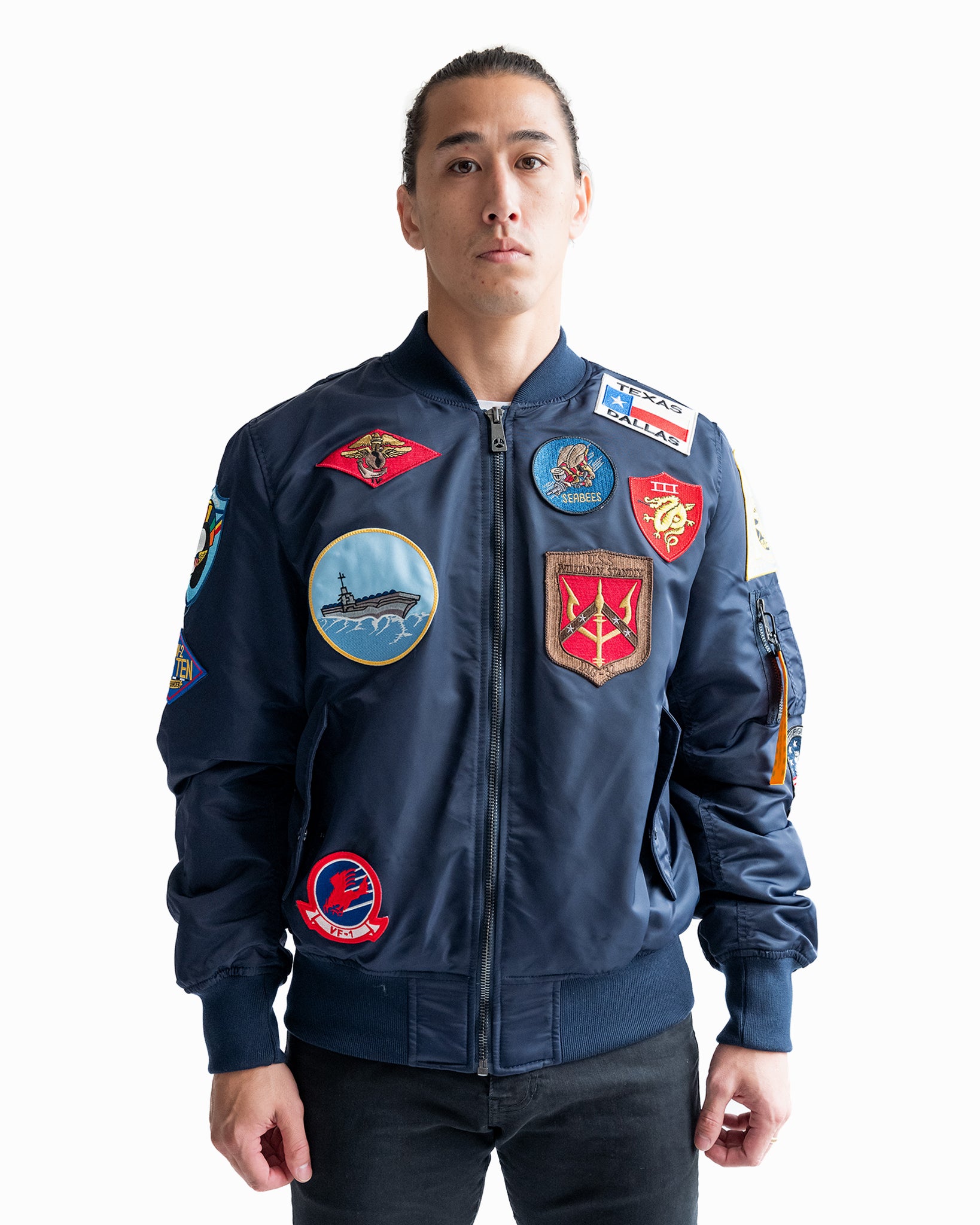 TOP GUN® MA-1 NYLON BOMBER JACKET WITH PATCHES – Top Gun Store