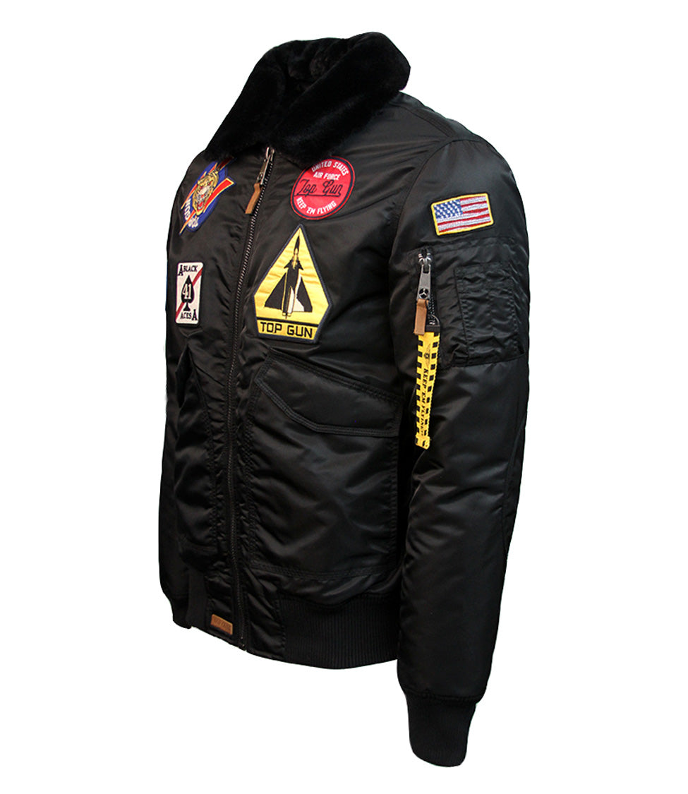 TOP GUN® MA-1 NYLON BOMBER JACKET WITH REMOVABLE HOODIE (LIMITED
