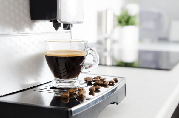 automated espresso coffee machine making an espresso