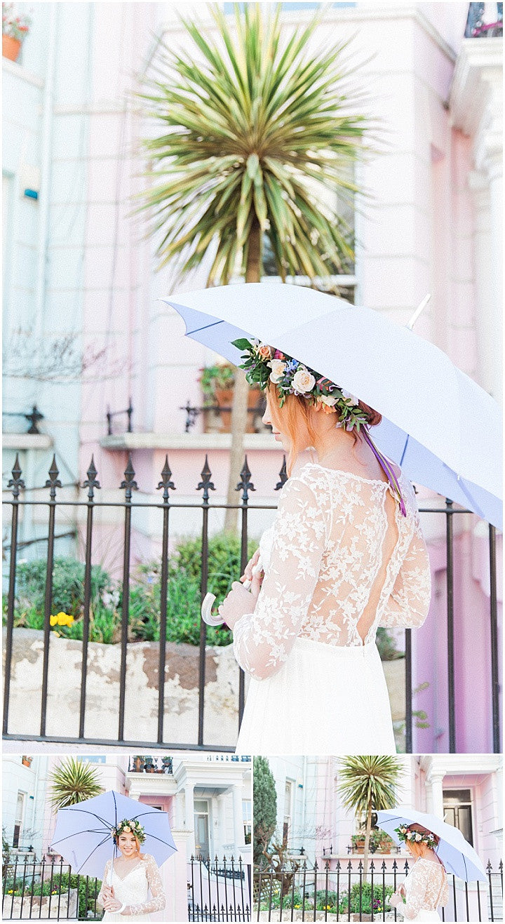 Pastel in the City Umbrella Hire Brolly Bucket Notting Hill