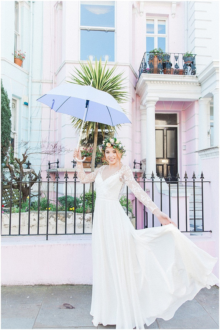 Pastel in the City Umbrella Hire Brolly Bucket Notting Hill