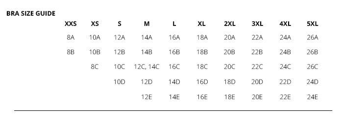 Lingerie Size Chart - Mentionables