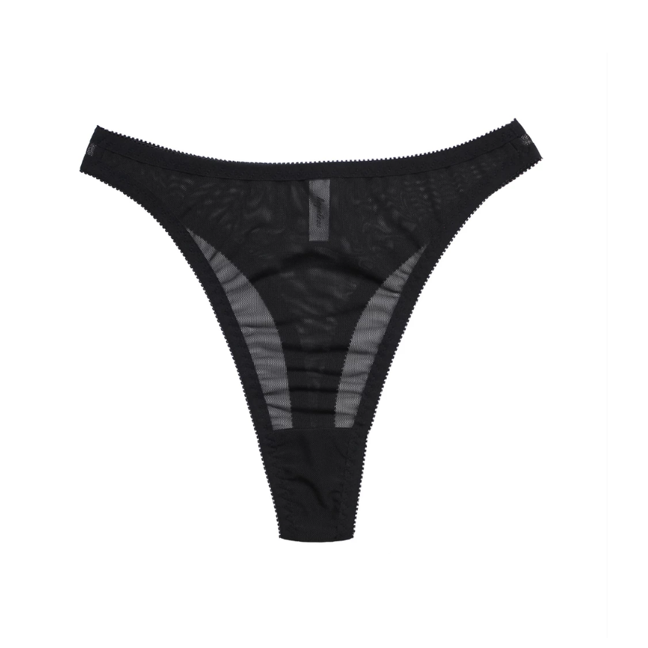 Black High Waisted Thong | Ethical Lingerie Made in Australia by ...