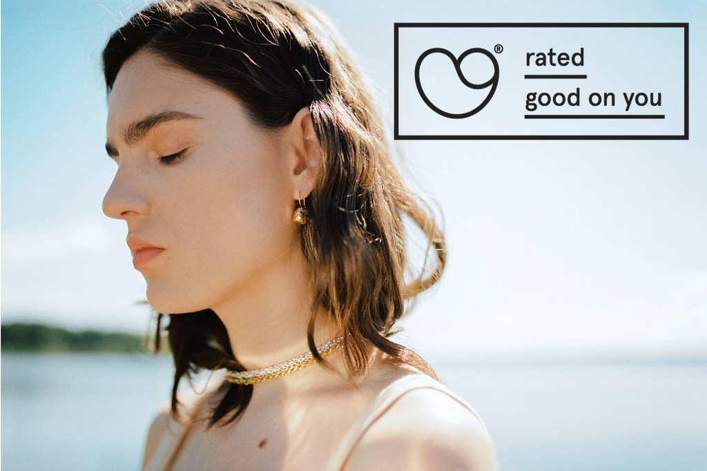 Yu Stepanel Jewellery is rated by Good On You, ethical gold earrings and silver and gold necklaces
