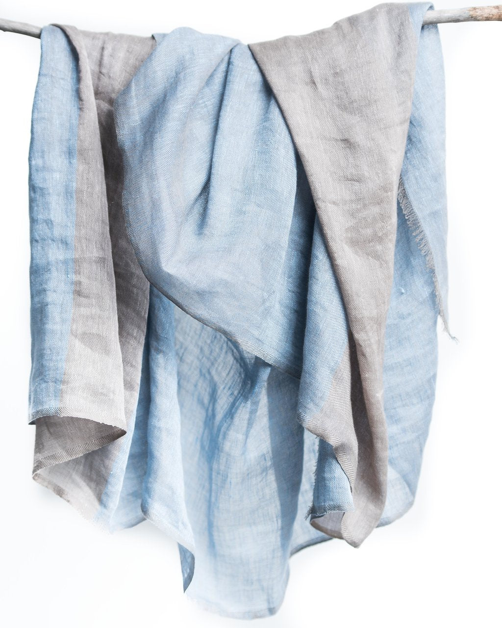 blue linen scarf