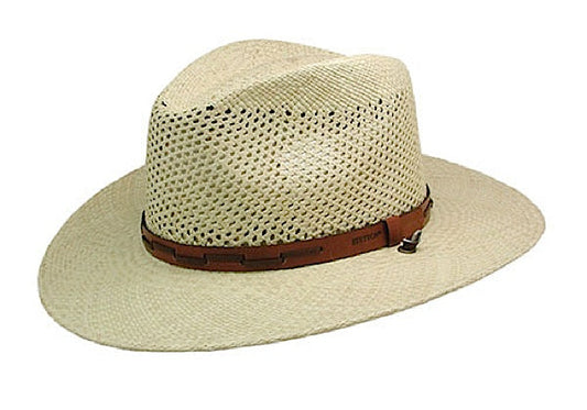 Stetson Airway Panama Straw Safari Fedora Hat Straw Hats