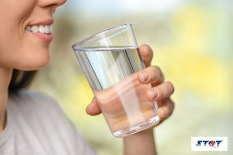 lady drinking water