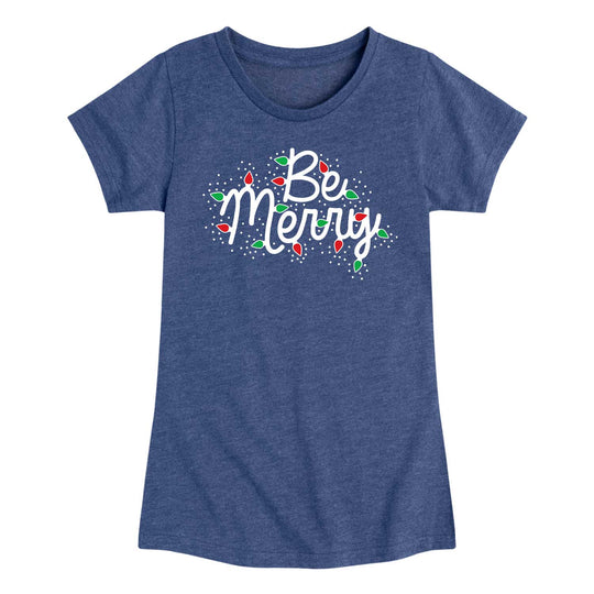 KidTeez™ - Be Merry Lights - Youth & Toddler Girls Short Sleeve T