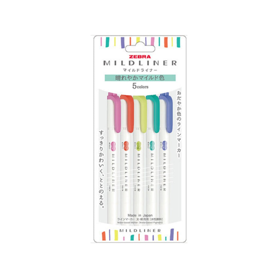 Zebra Mildliner Brush 5 Color Set – Yoseka Stationery