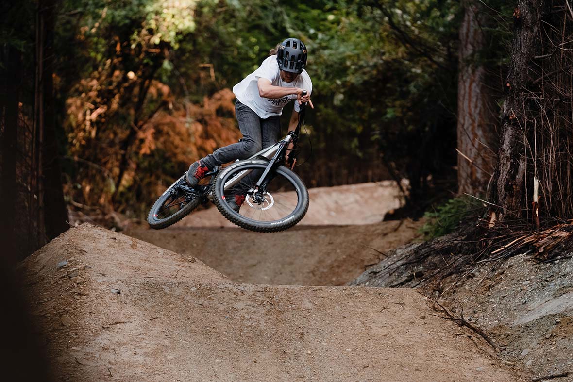 And riding his Edit in Queenstown Bike Park