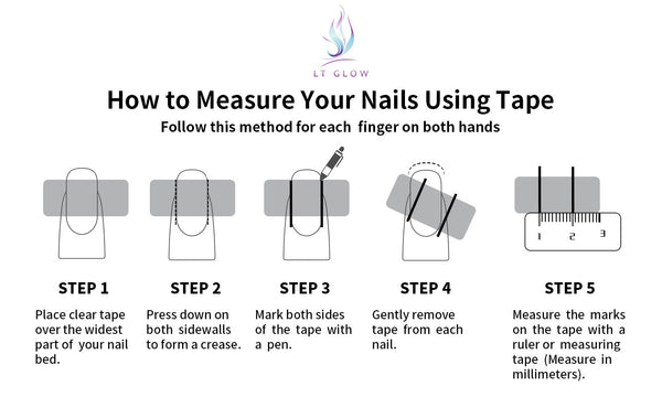 LTGlow tutorial on measuring nail size using tape