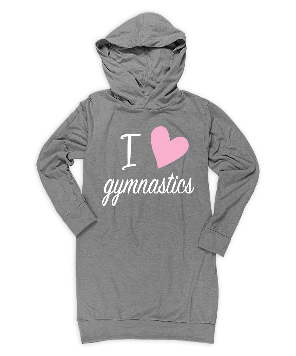 'I Love Gymnastics' Hoodie Dress