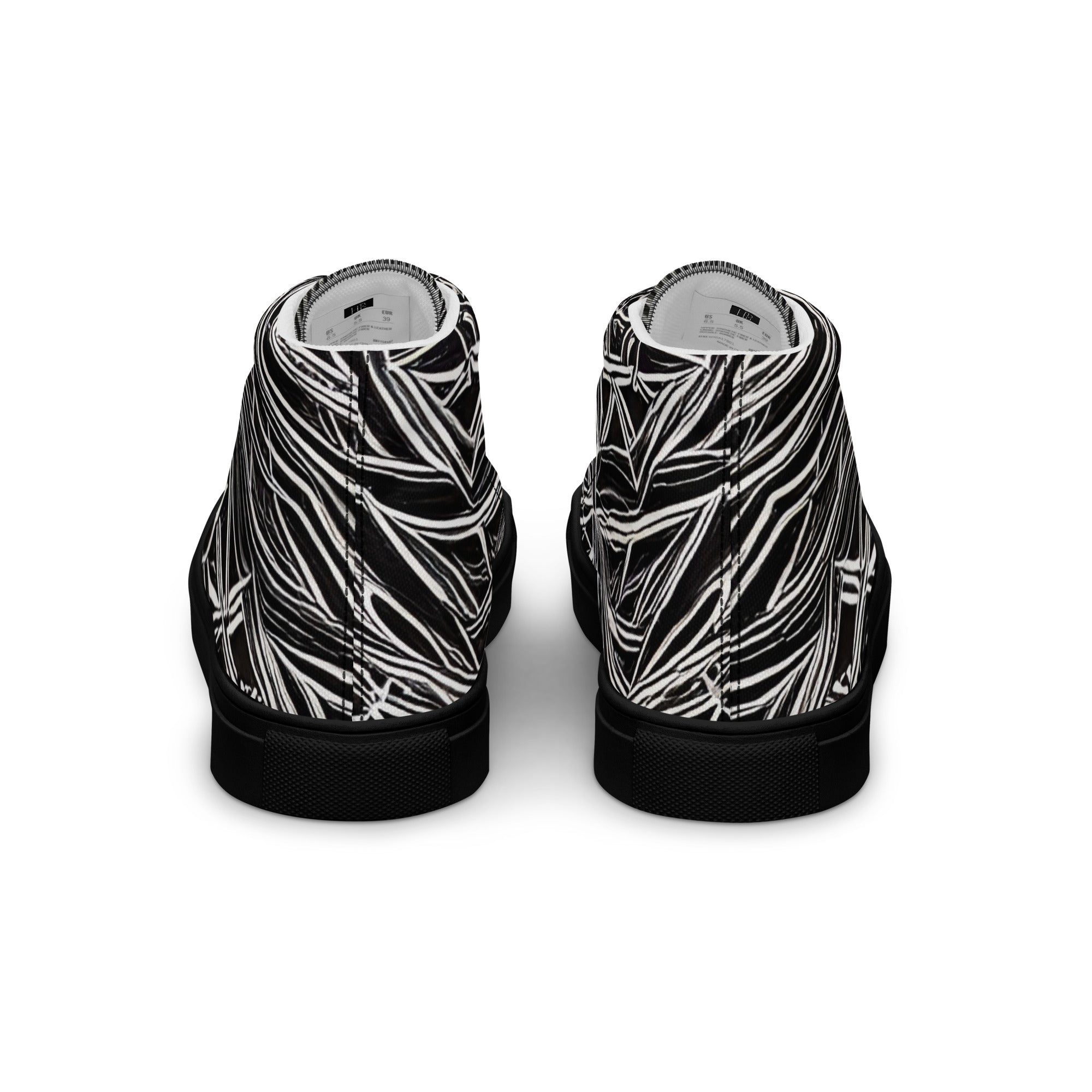 Black Flare Men’s High Top Canvas Shoes